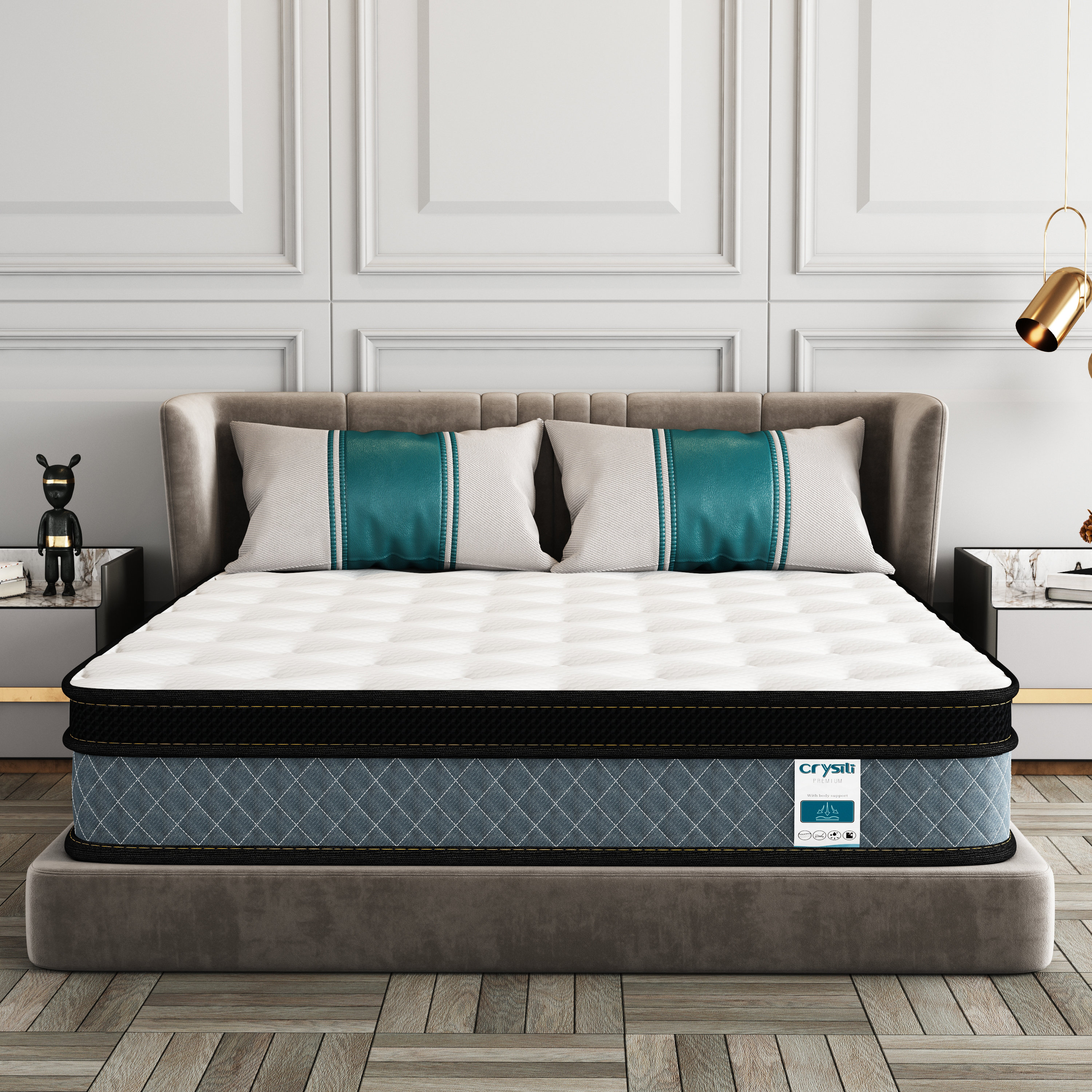 Crystli 10" Medium with Innerspring Hybrid Memory Foam Mattress in a